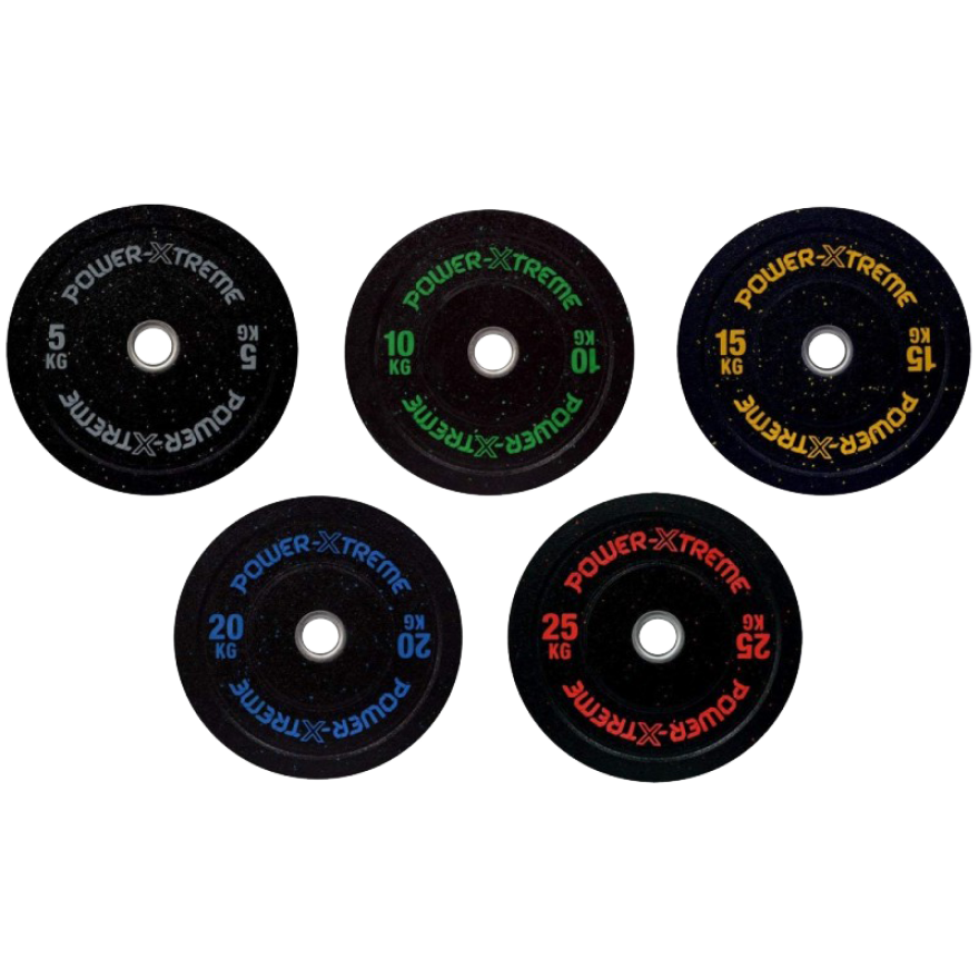 POWER-XTREME Hantelscheibe, Bumper Plate, Gummigranulat, 51mm - Sport Enzinger