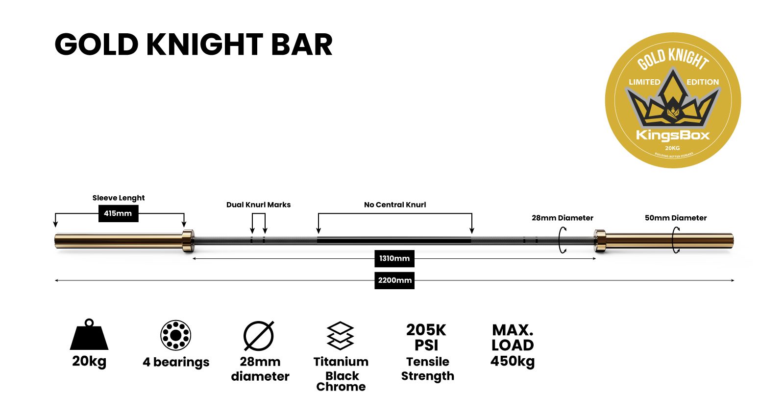 Gold knight bar - Image 2