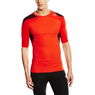 adidas TechFit Cool SS Funktionsshirt  orange/schwarz | Omidis.de