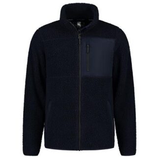 Kjelvik Emiel Herren Fleecejacke, Teddy Fleece Sherpa Jacke  dunkelblau | Omidis.de