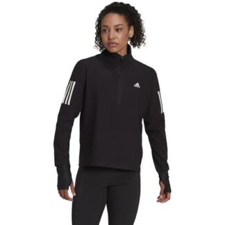adidas Own the Run 1/2 Zip Damen Sweatshirt  schwarz/weiß | Omidis.de