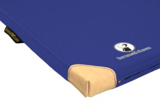 Leichtturnmatte Soft dunkelblau mit Lederecken - 150 x 100 x 8 cm
