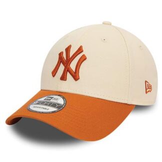 New Era New York Yankees World Series Patch 9FORTY Strapback Cap  beige/orange | Omidis.de