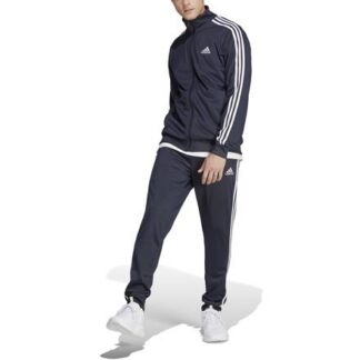 adidas Basic 3S Tricot Herren Trainingsanzug dunkelblau/weiß | Omidis.de