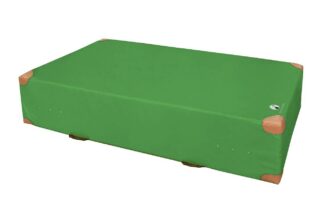 Weichbodenmatte grün mit Lederecken - 200 x 200 x 40 cm