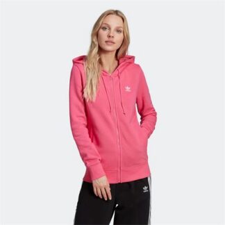 adidas Originals Trefoil Essentials Zip Hoodie Damen Kapuzenjacke pink | Omidis.de