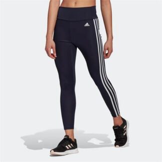 adidas Designed to Move High-Rise 3-Stripes 7/8 Sport Damen Tights dunkelblau/weiß | Omidis.de