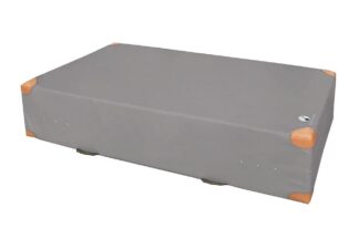 Weichbodenmatte grau mit Lederecken - 250 x 200 x 40 cm
