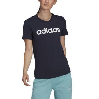 adidas Loungewear Essentials Logo Damen T-Shirt  dunkelblau/weiß | Omidis.de