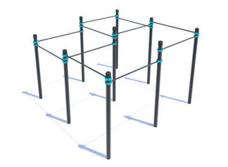 PK-010 Parkour complex with 11 horziontal bars