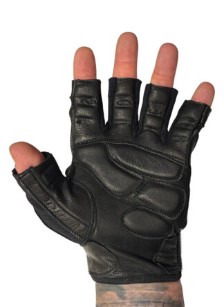 Gants Musculation Cuir Noir | Design Épuré | Warrior Gear