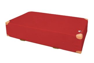 Weichbodenmatte rot mit Lederecken - 250 x 200 x 40 cm
