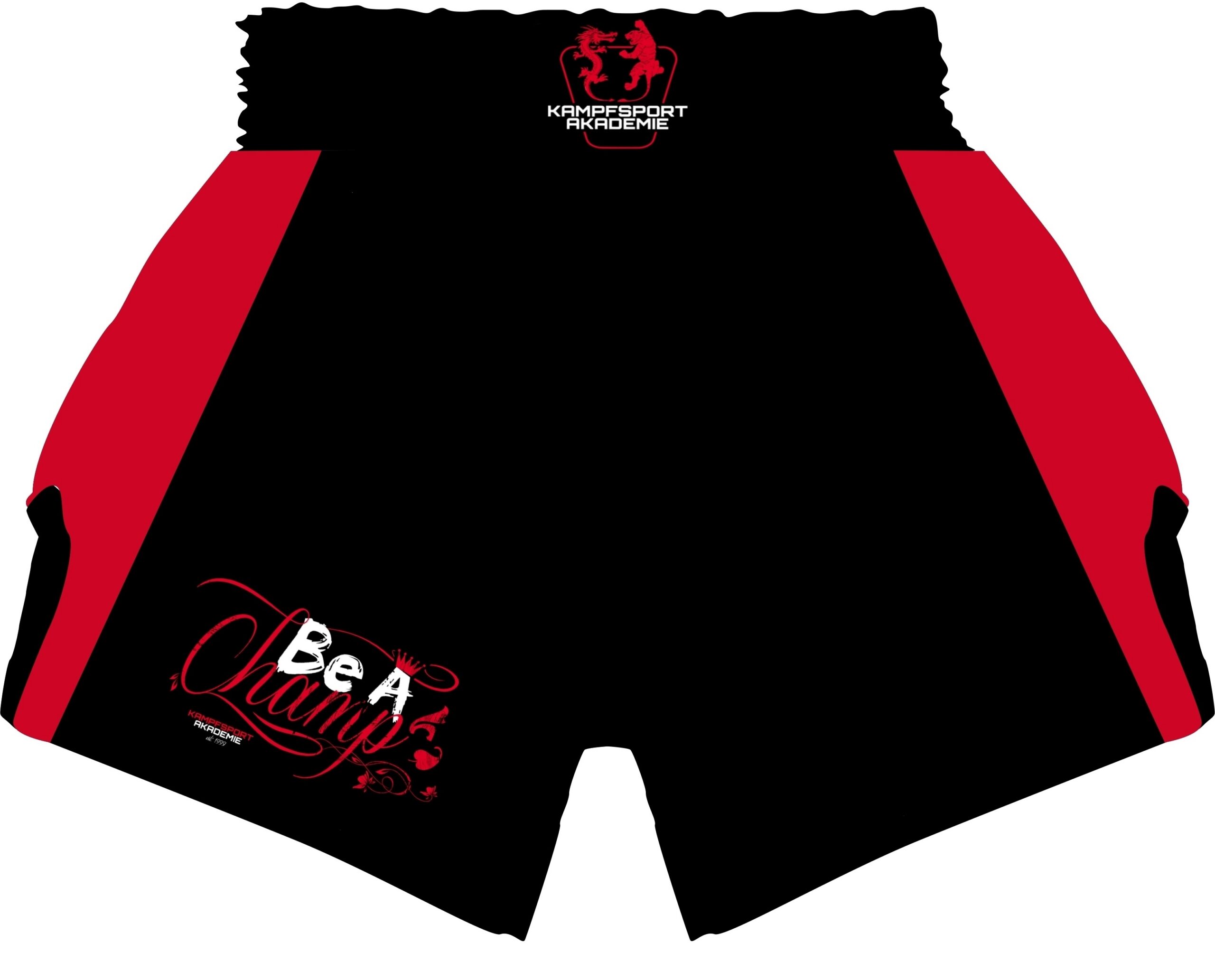 KA CHAMP Thaibox Shorts Mesh XL, schwarz-rot