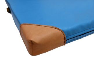 Ersatzbezug für Leichtturnmatte hellblau mit Lederecken - 200 x 100 x 4 cm